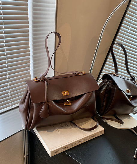 Audrey Vintage Turn-Lock Satchel Bag