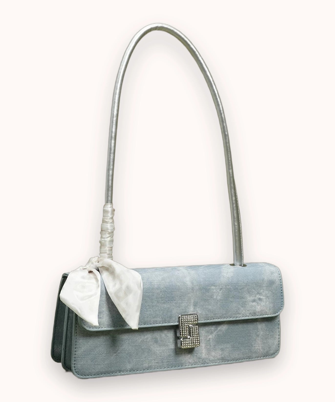 Borsa a spalla in velluto Ribbon