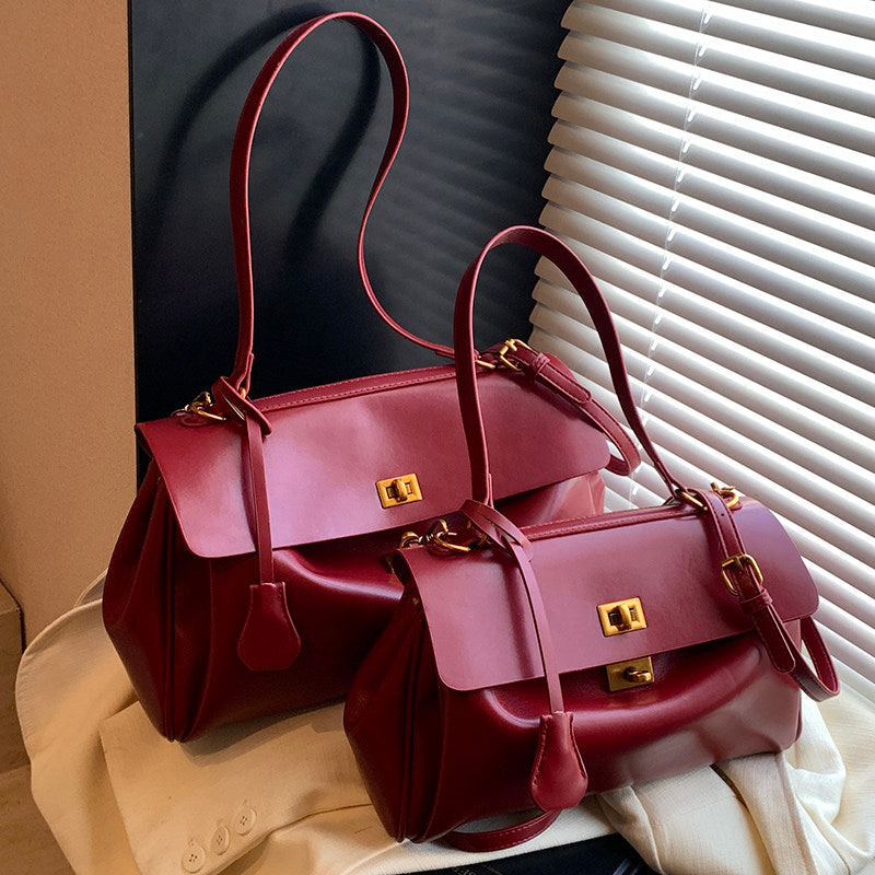 Audrey Vintage Turn-Lock Satchel Bag