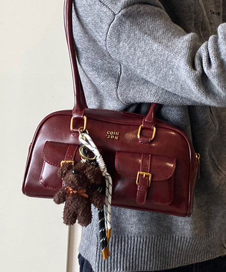 Bolso de hombro de piel lisa Toffee