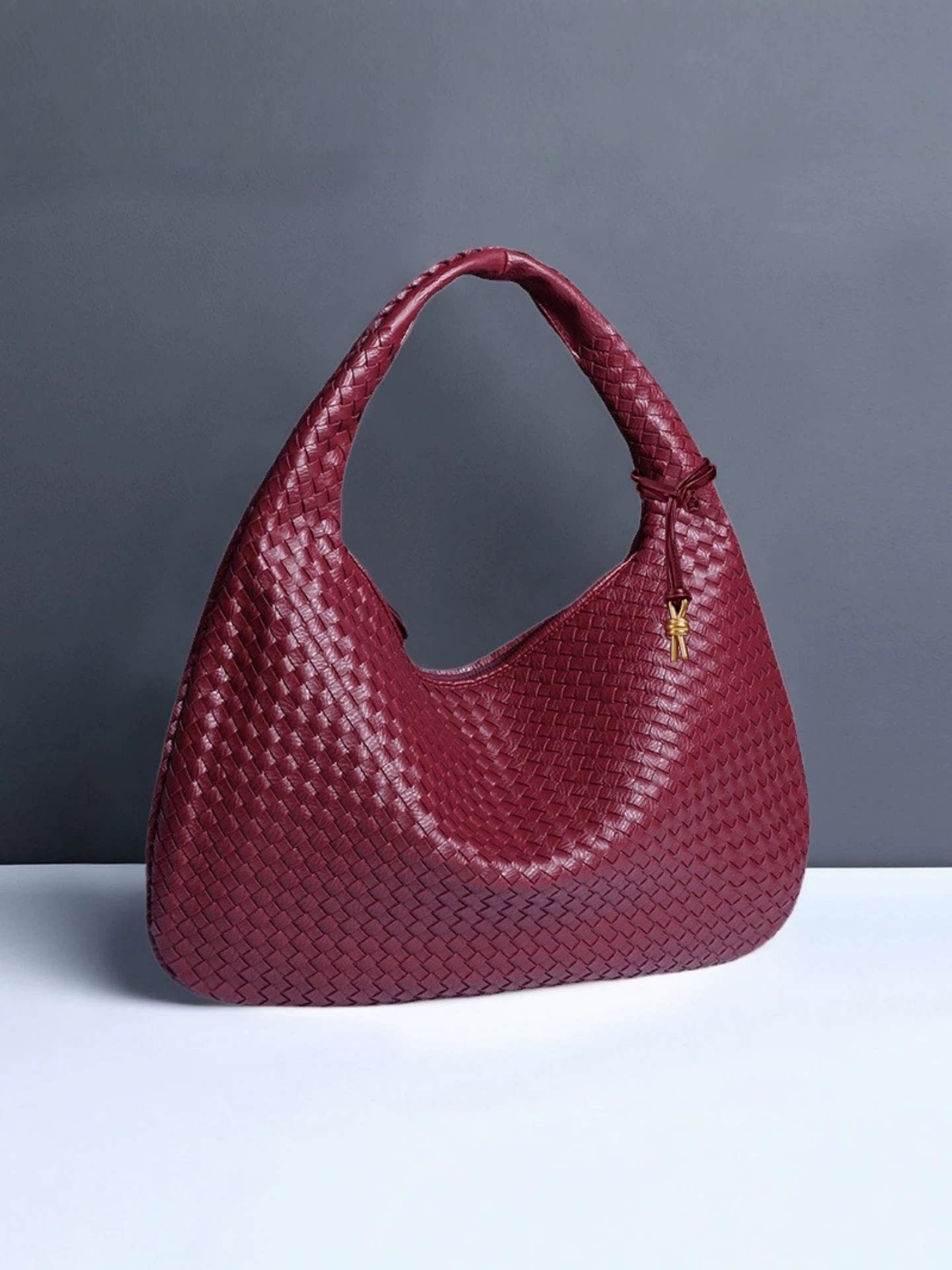 Sienna Woven Crescent Shoulder Bag