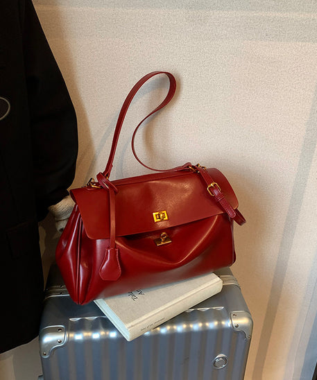 Audrey Vintage Turn-Lock Satchel Bag