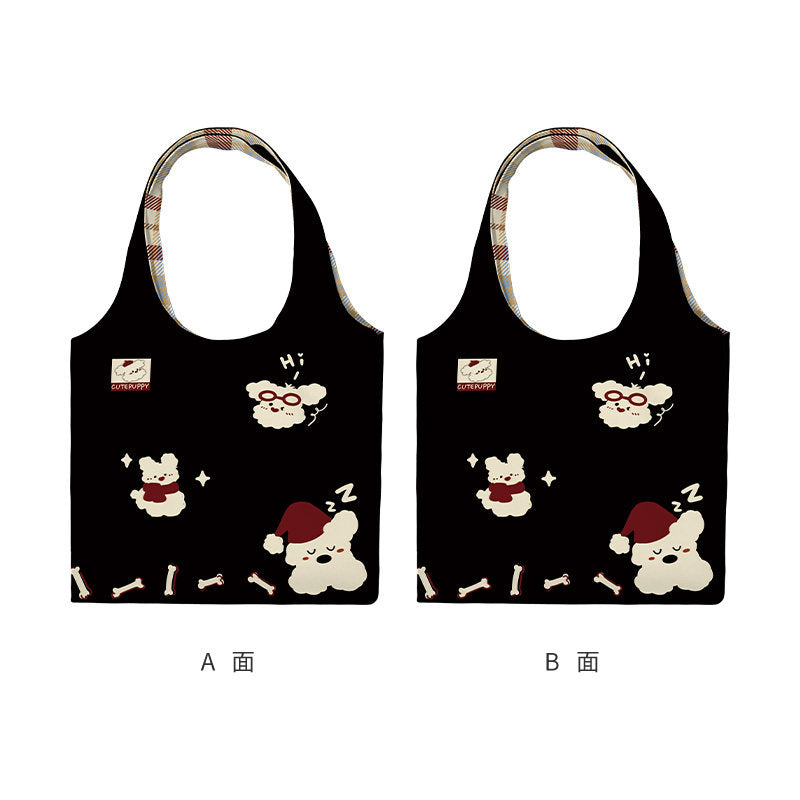 Sleepy Westie Canvas Shoulder Bag