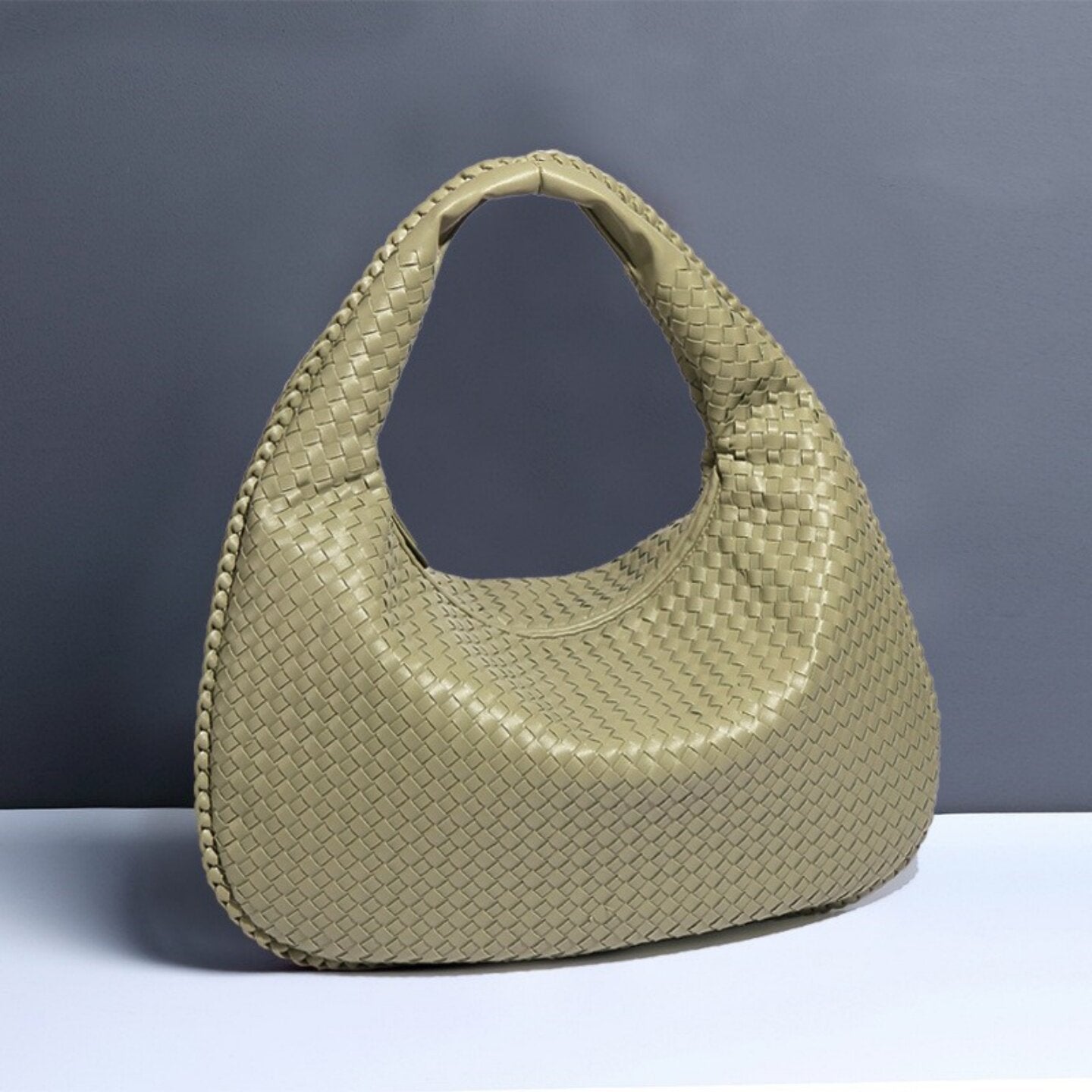 Sienna Woven Crescent Shoulder Bag