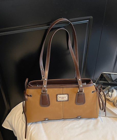 Camden Vintage Contrast-Stitch Tote Bag
