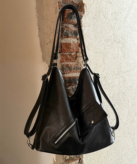 Vintage Soft Leather Backpack Tote Bag