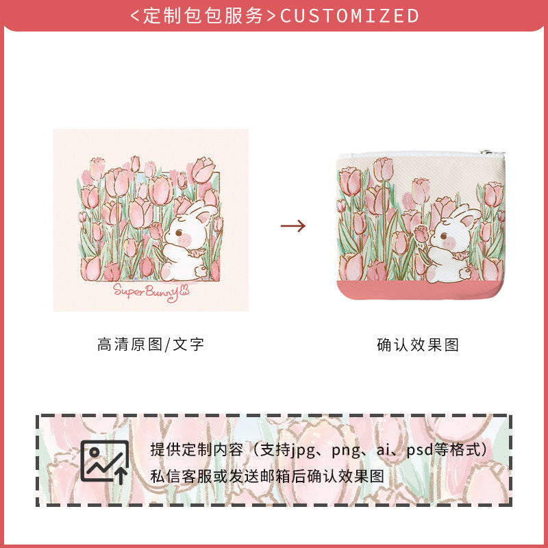 Tulip Field Canvas Coin Purse