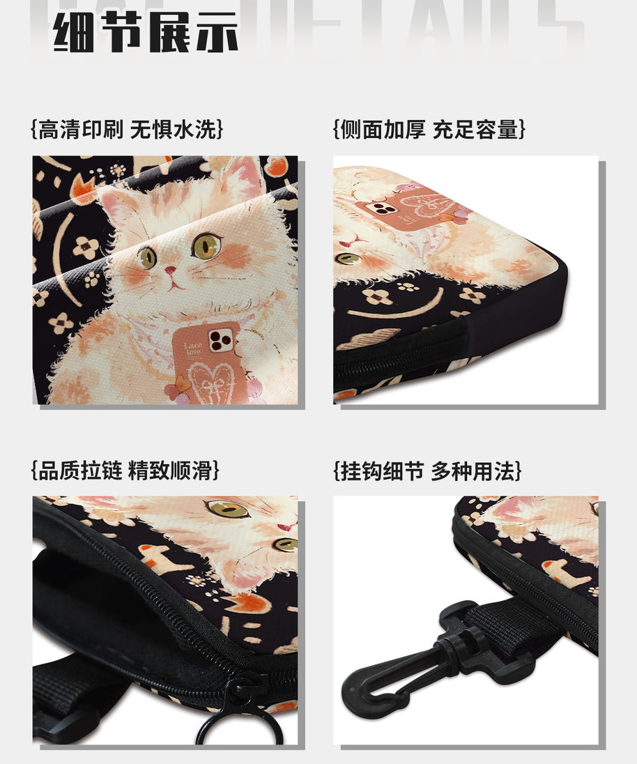 Selfie Curly Cat Canvas Card Wallet