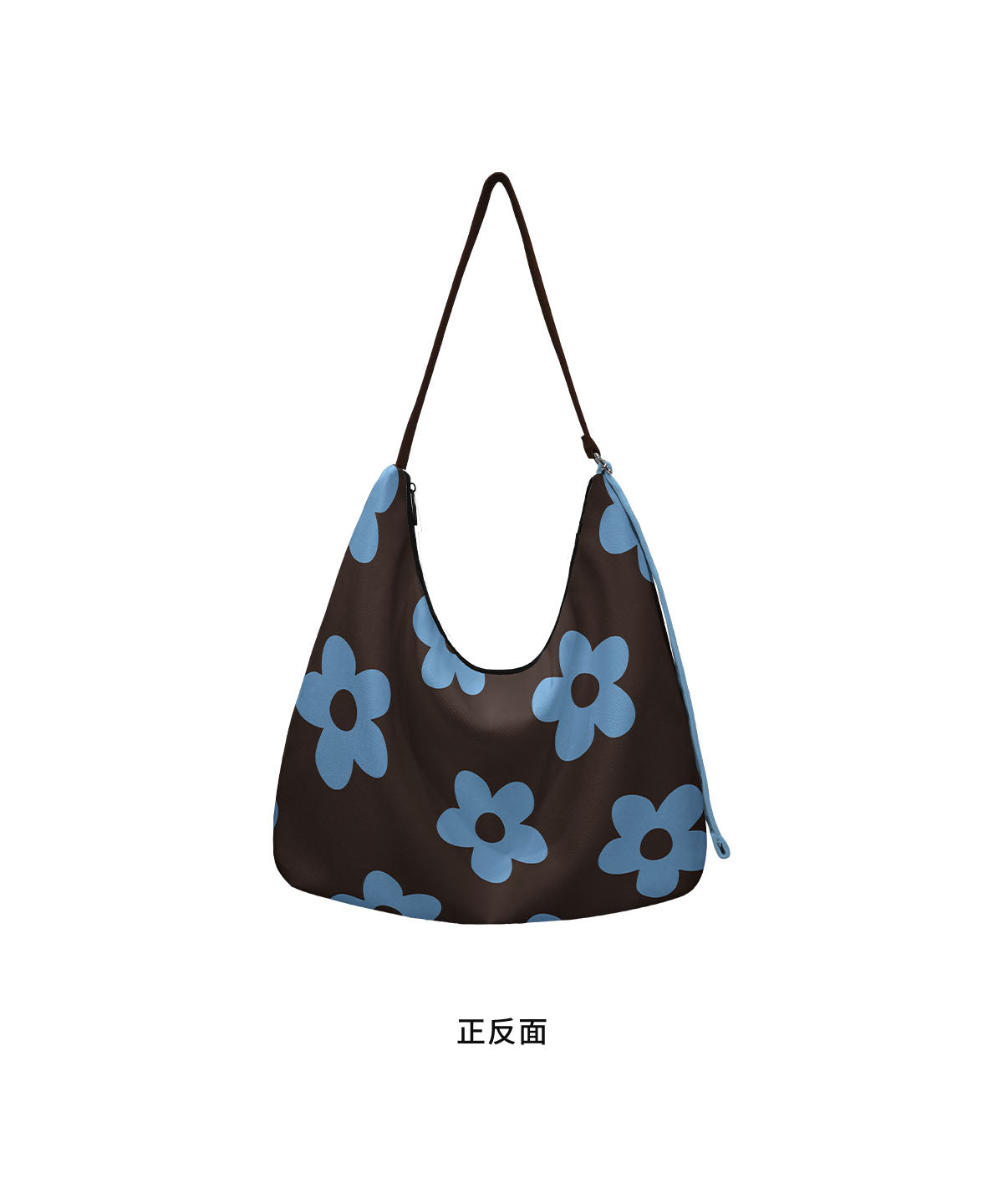Blue Bloom Canvas Crossbody Bag