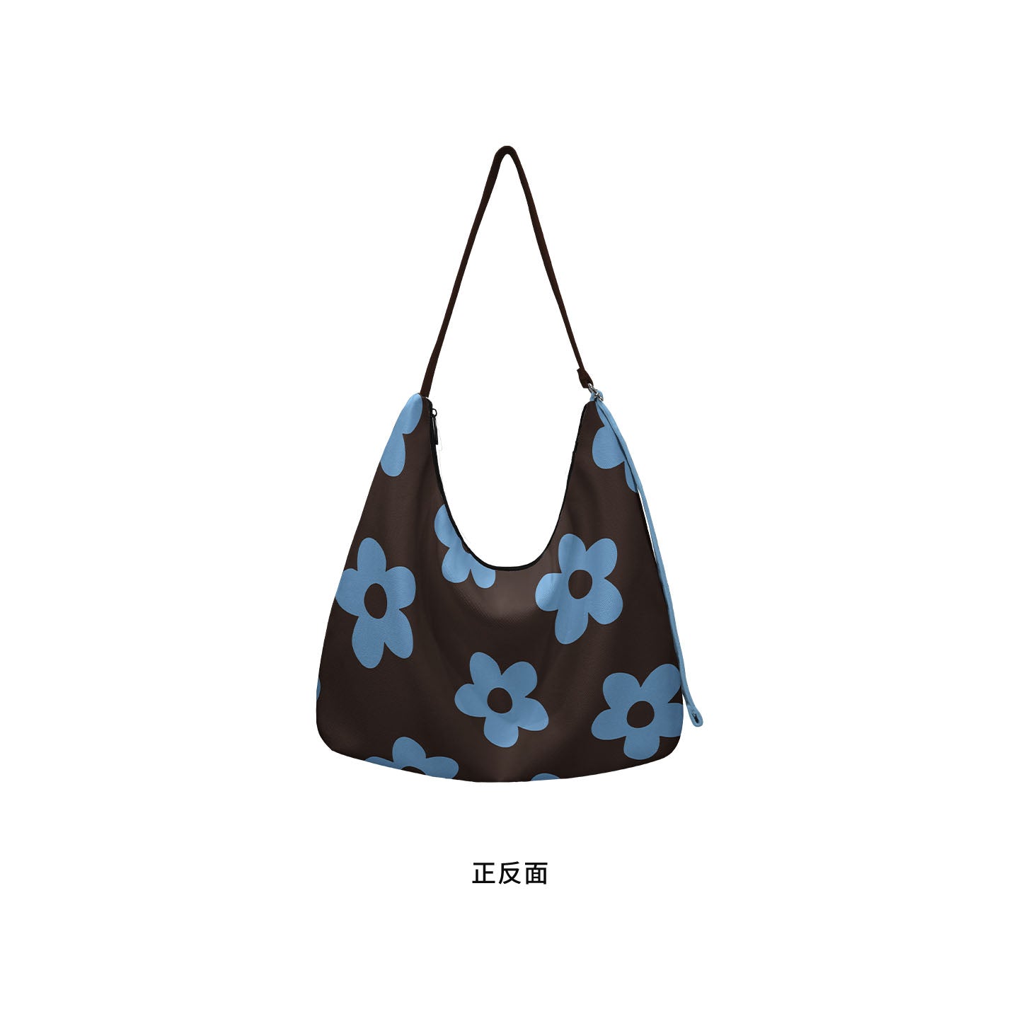 Blue Bloom Canvas Crossbody Bag