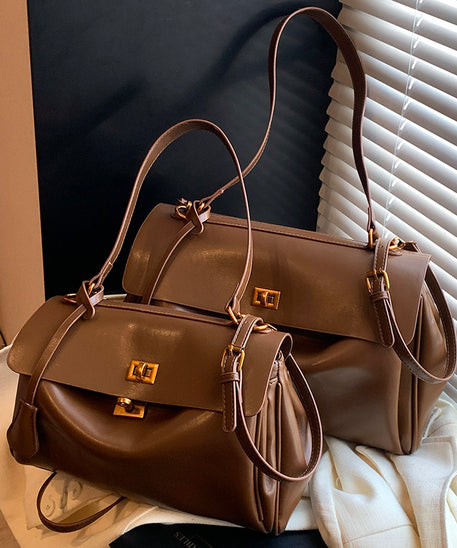 Audrey Vintage Turn-Lock Satchel Bag