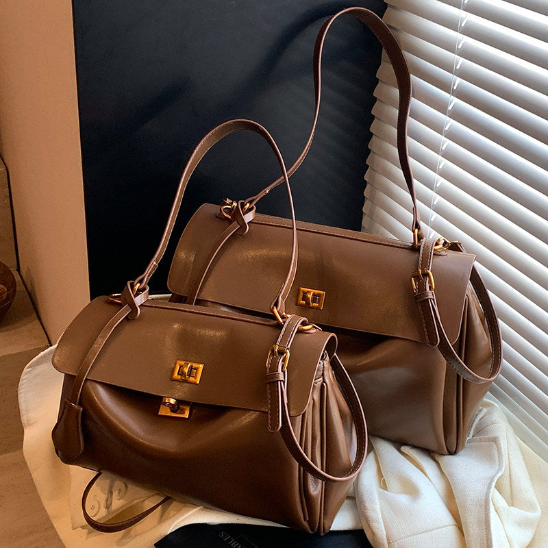 Audrey Vintage Turn-Lock Satchel Bag