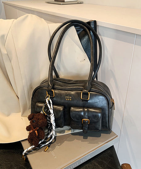 Bolso de hombro de piel lisa Toffee
