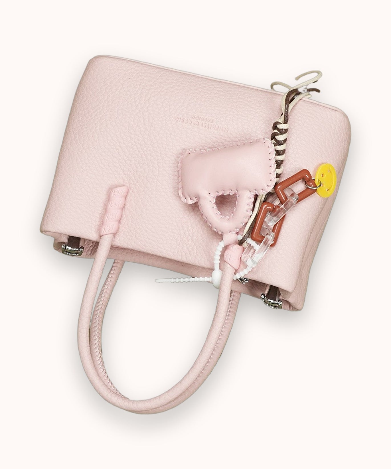 Mini tote in pelle martellata Petal