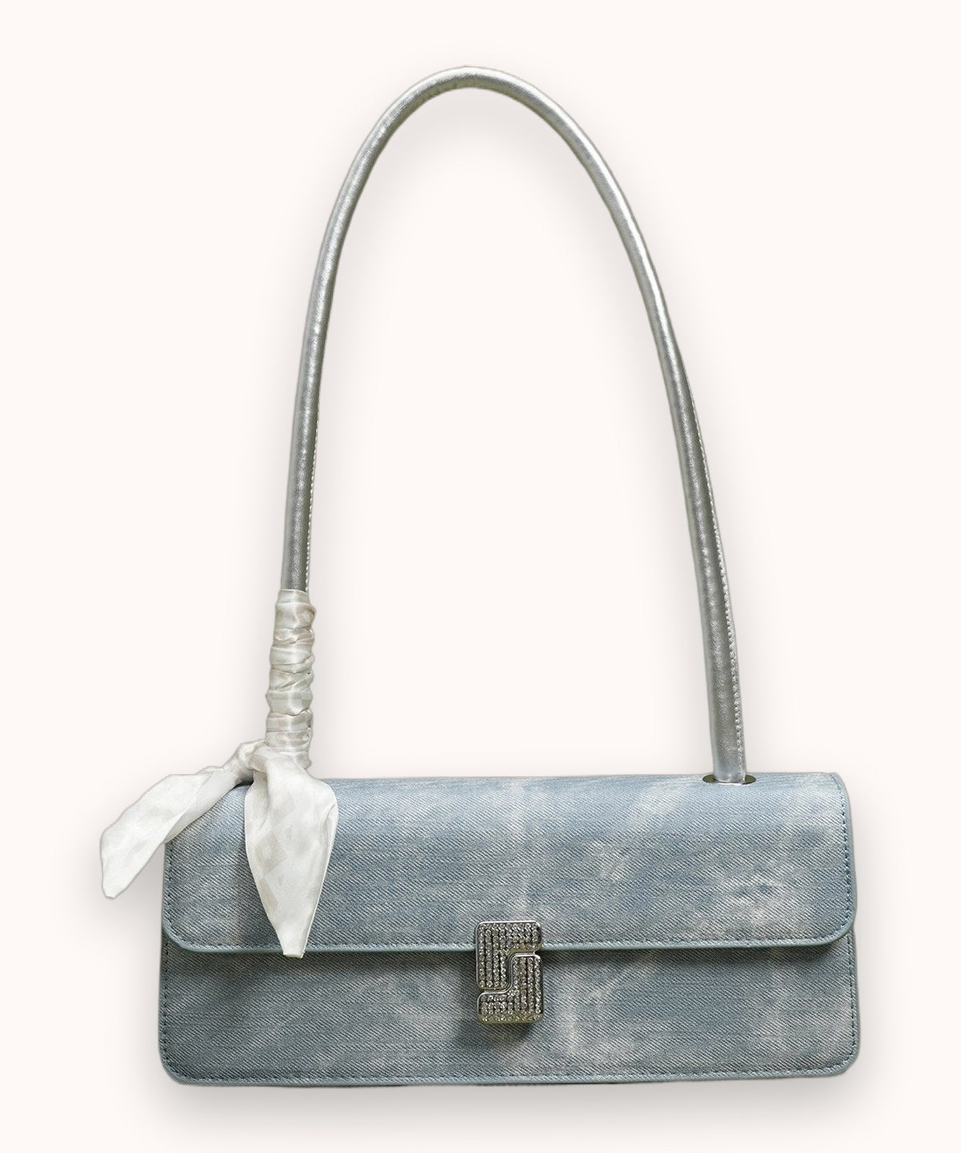 Borsa a spalla in velluto Ribbon