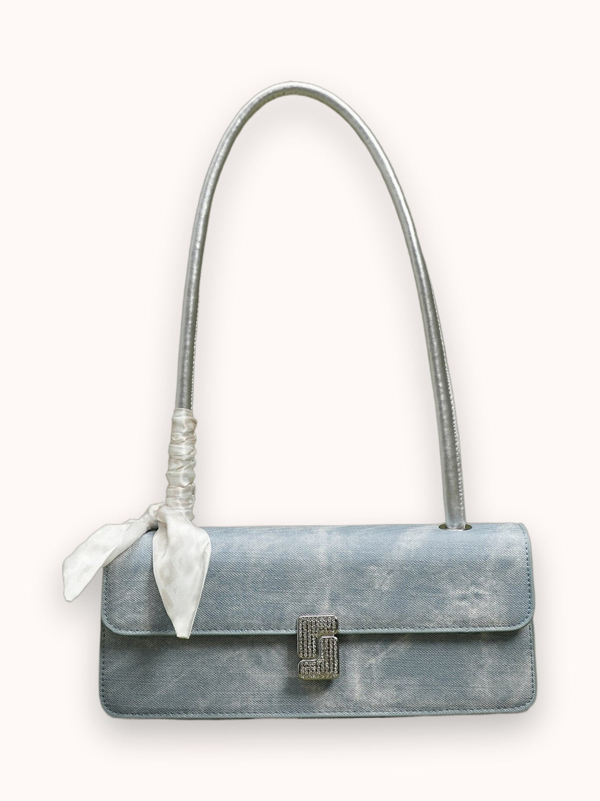 Borsa a spalla in velluto Ribbon