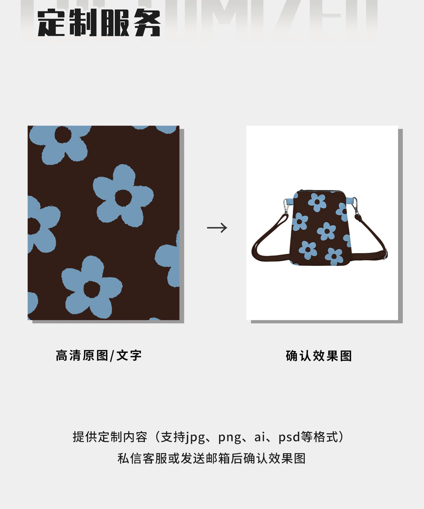 Blue Bloom Canvas Phone Bag