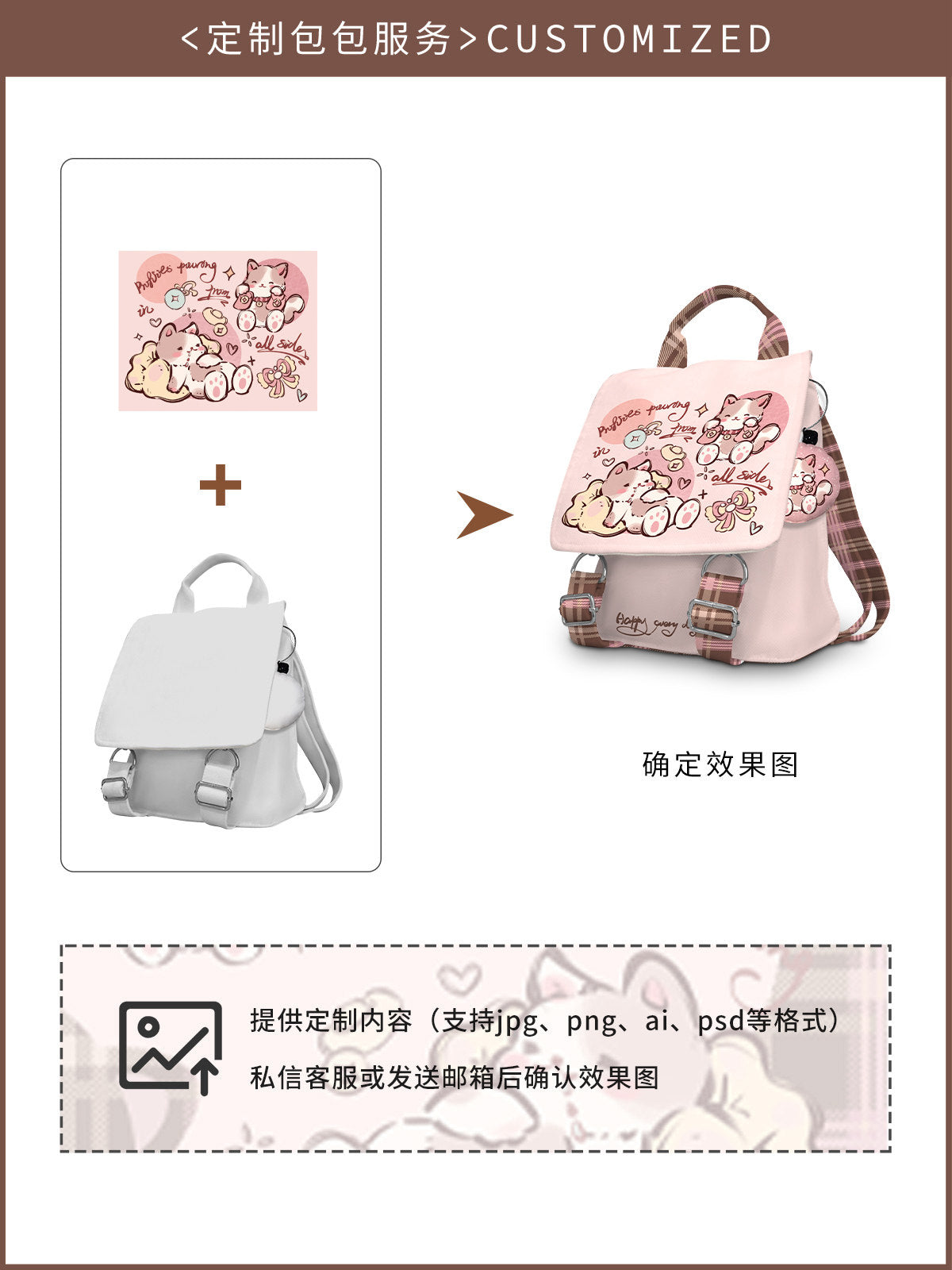 Feast Cat Canvas Flap Backpack