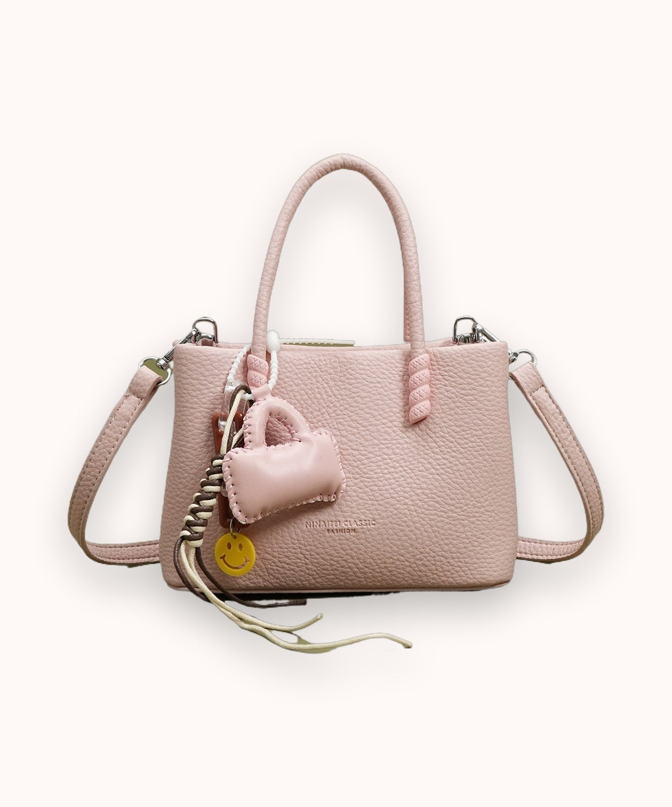 Mini tote in pelle martellata Petal