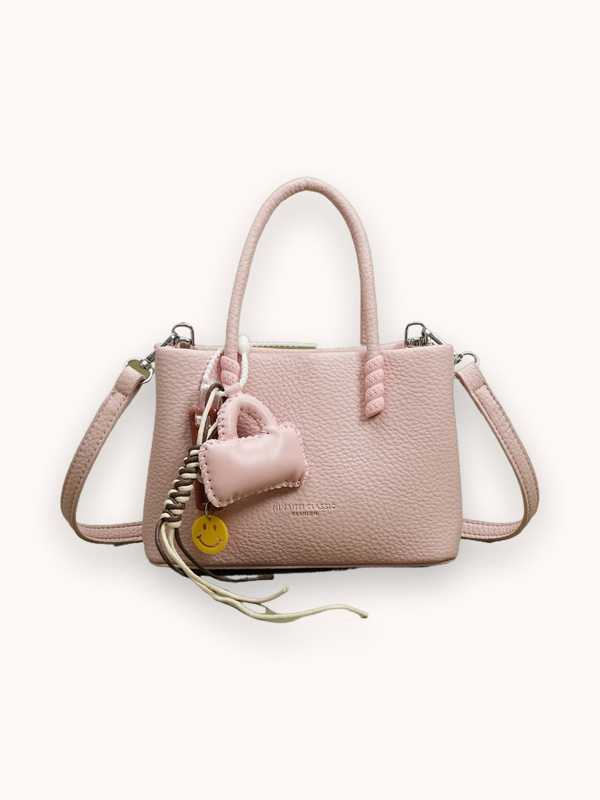 Mini tote in pelle martellata Petal