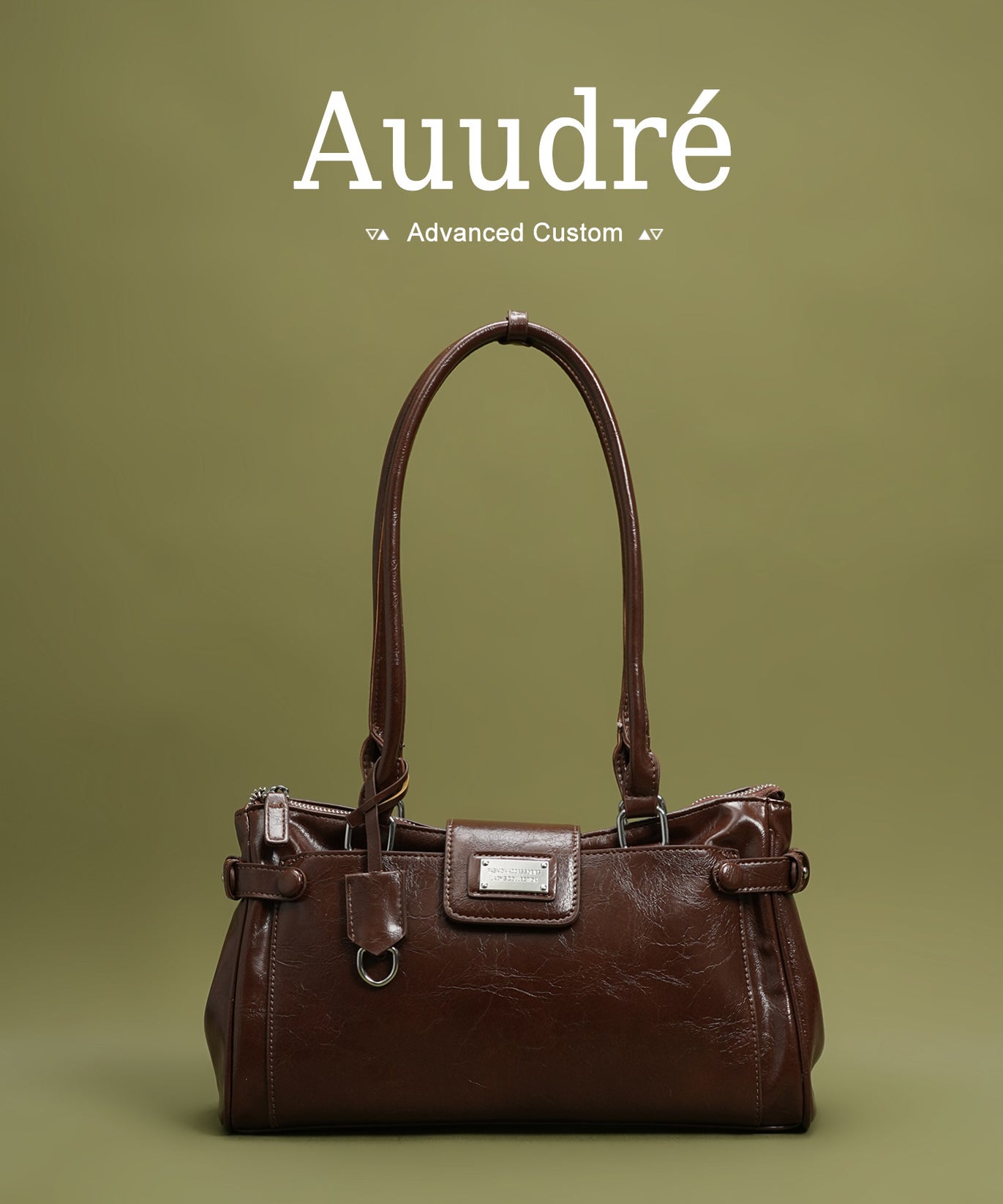 Cognac Patent Shoulder Bag