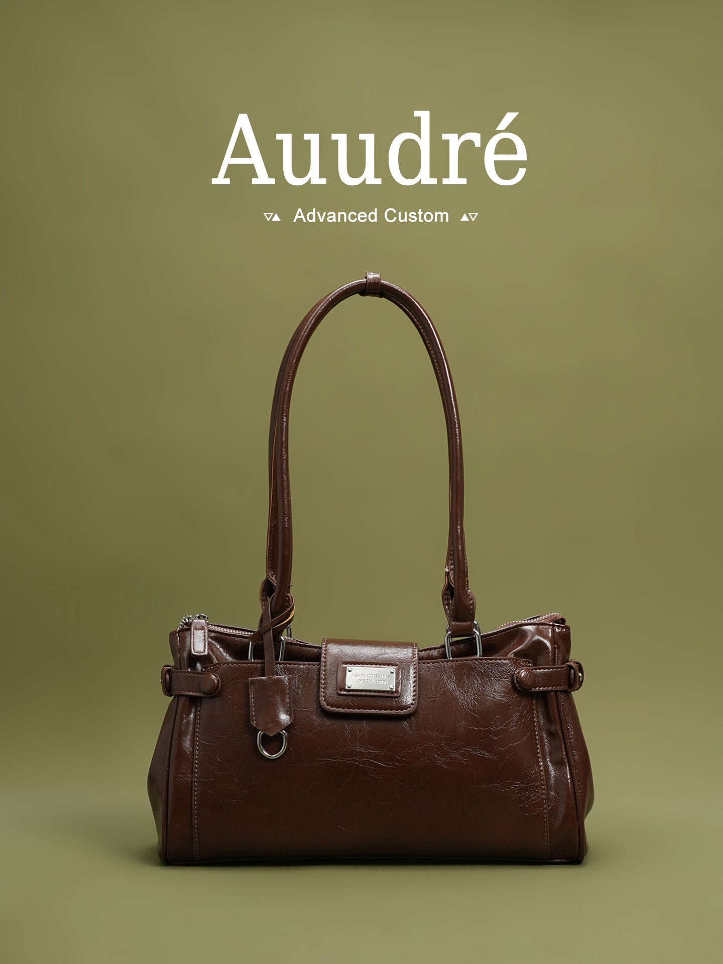 Cognac Patent Shoulder Bag