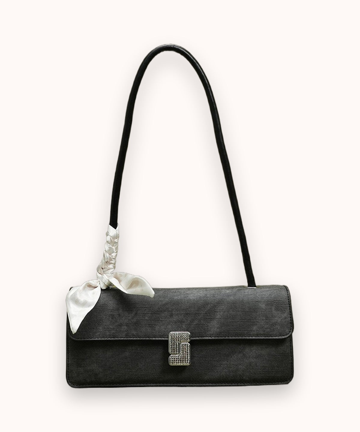 Borsa a spalla in velluto Ribbon