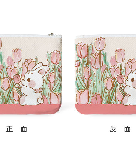 Tulip Field Canvas Coin Purse