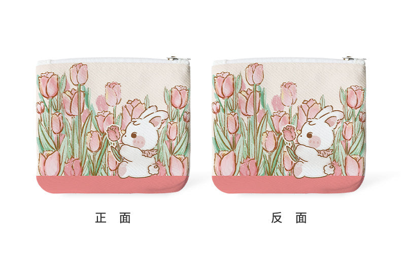 Tulip Field Canvas Coin Purse