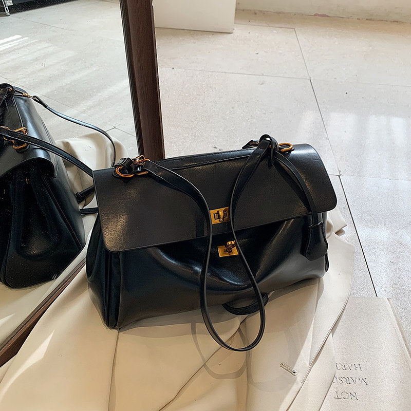 Audrey Vintage Turn-Lock Satchel Bag
