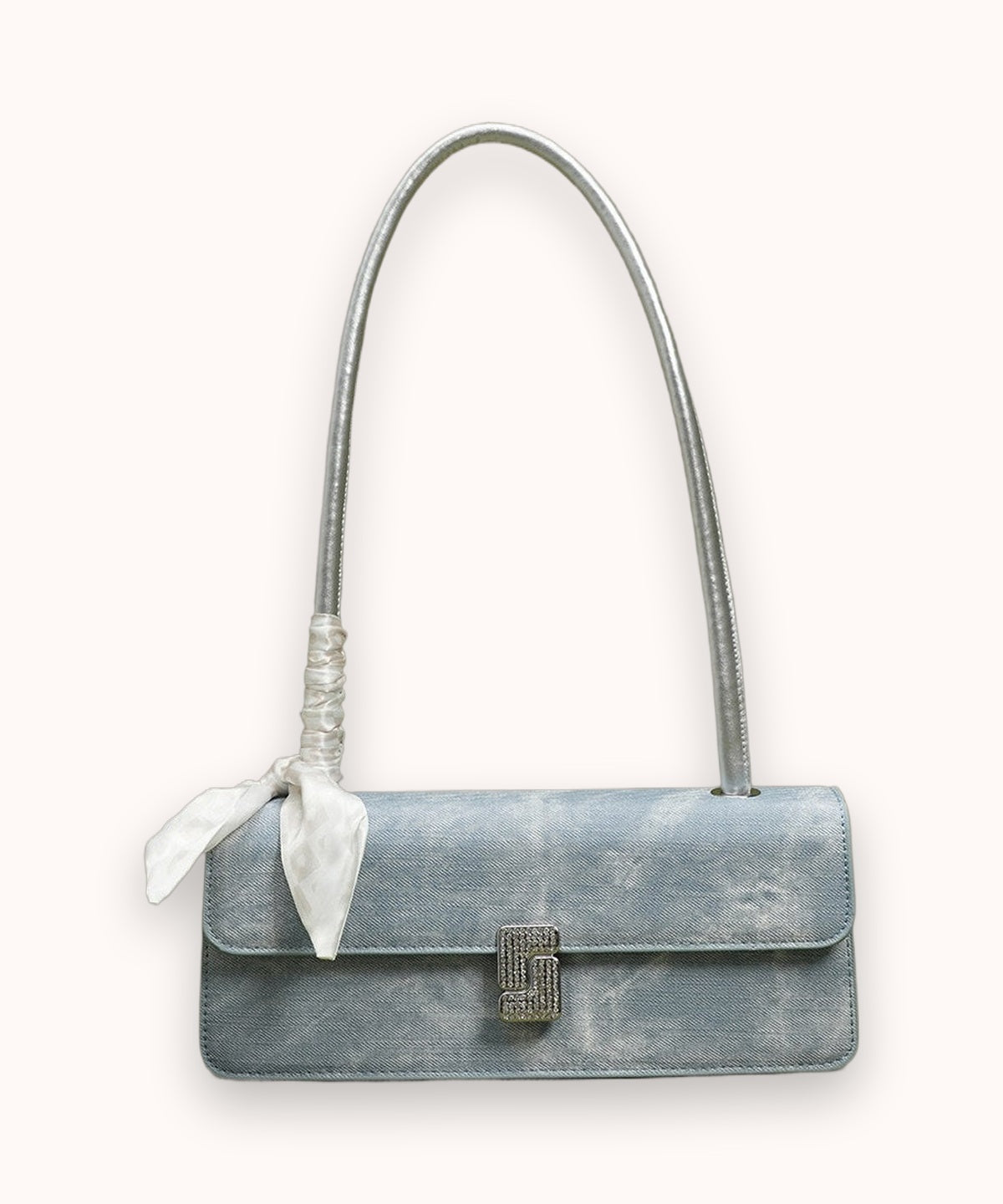 Borsa a spalla in velluto Ribbon