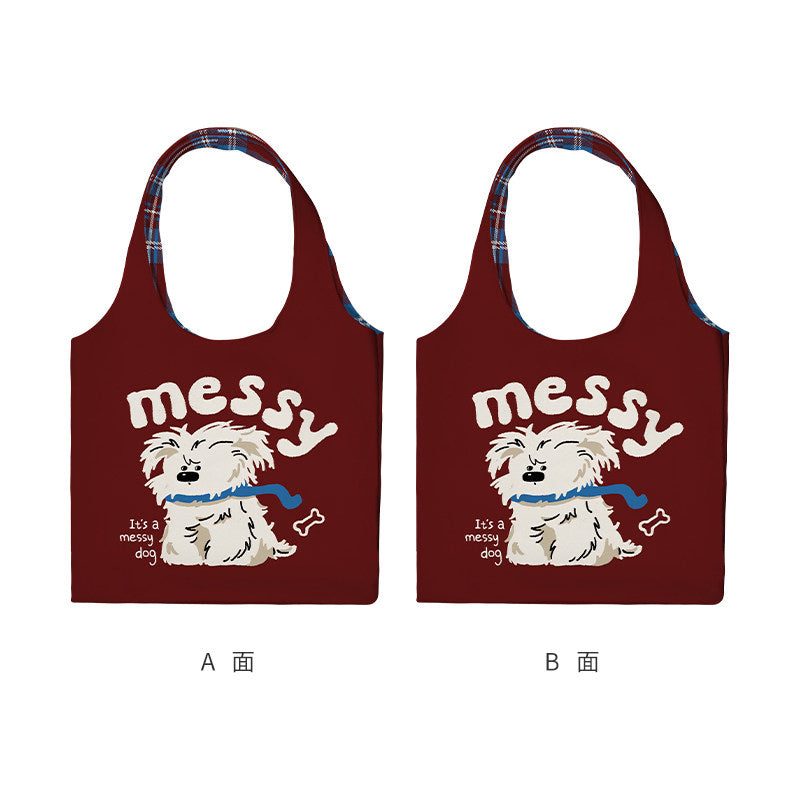 Scribble Pup Canvas Shoulder Bag