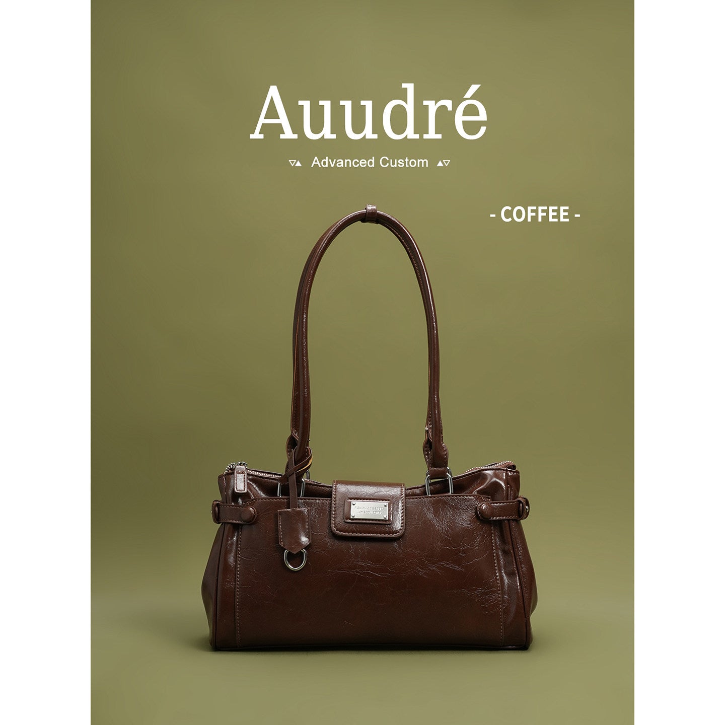 Cognac Patent Shoulder Bag