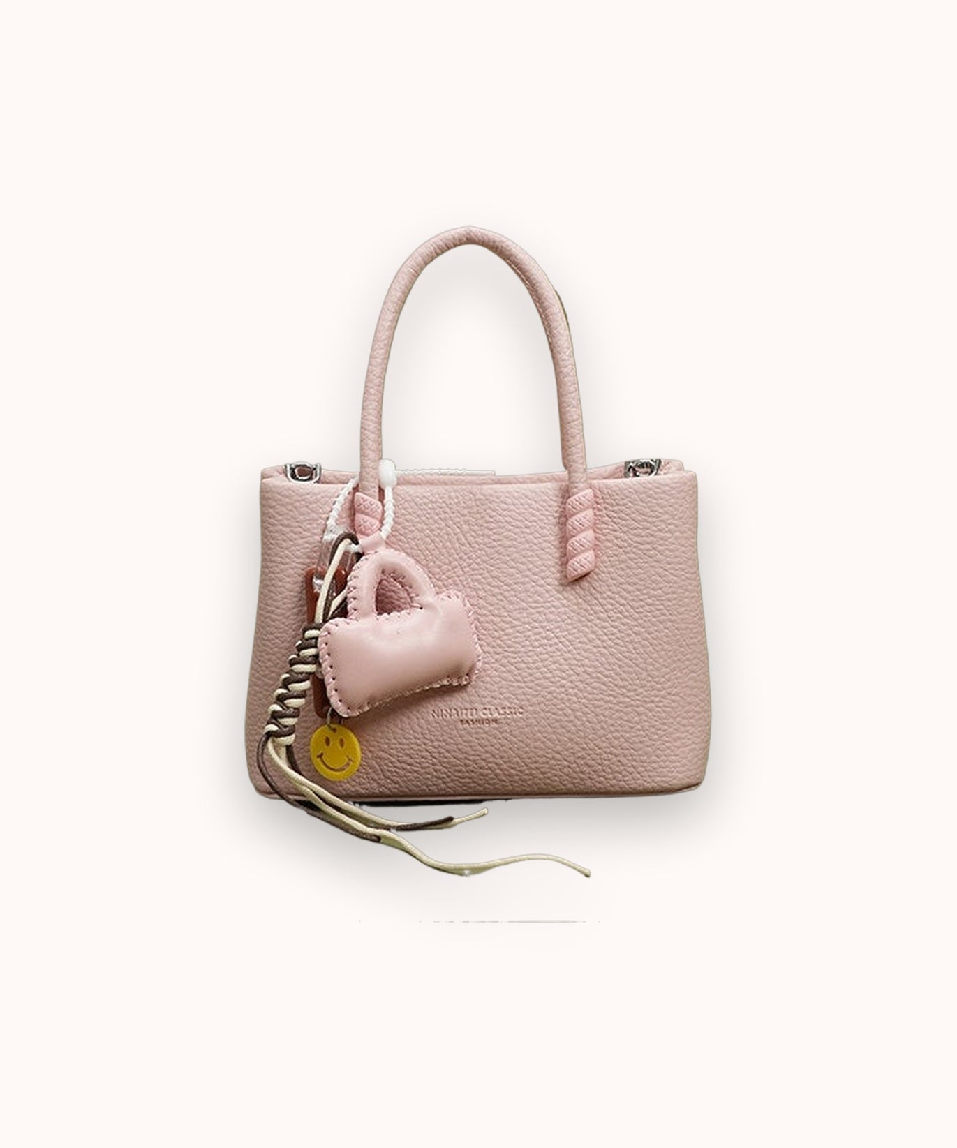 Mini tote in pelle martellata Petal
