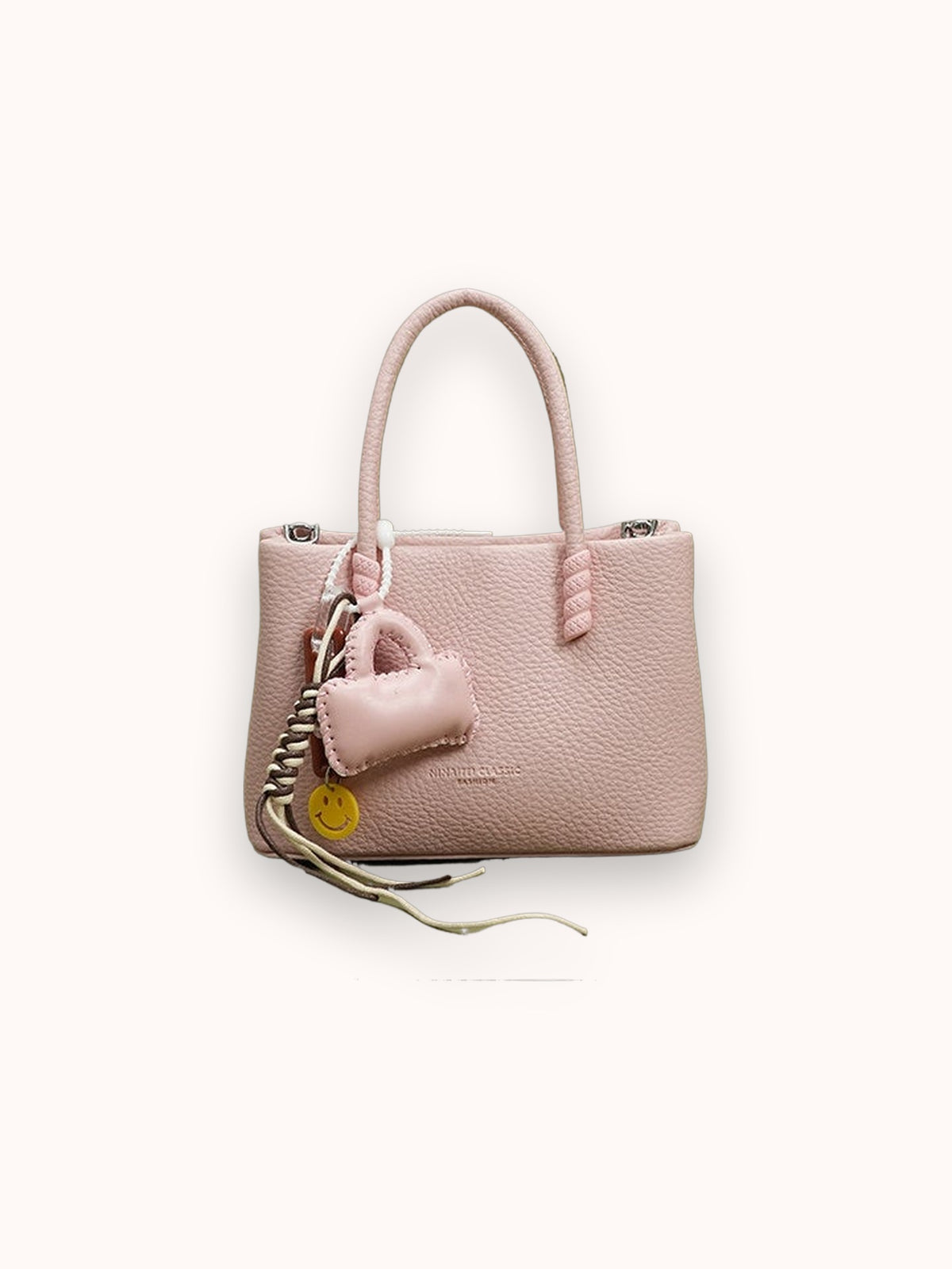 Mini tote in pelle martellata Petal