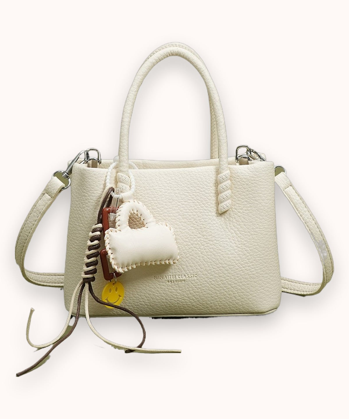 Mini tote in pelle martellata Petal