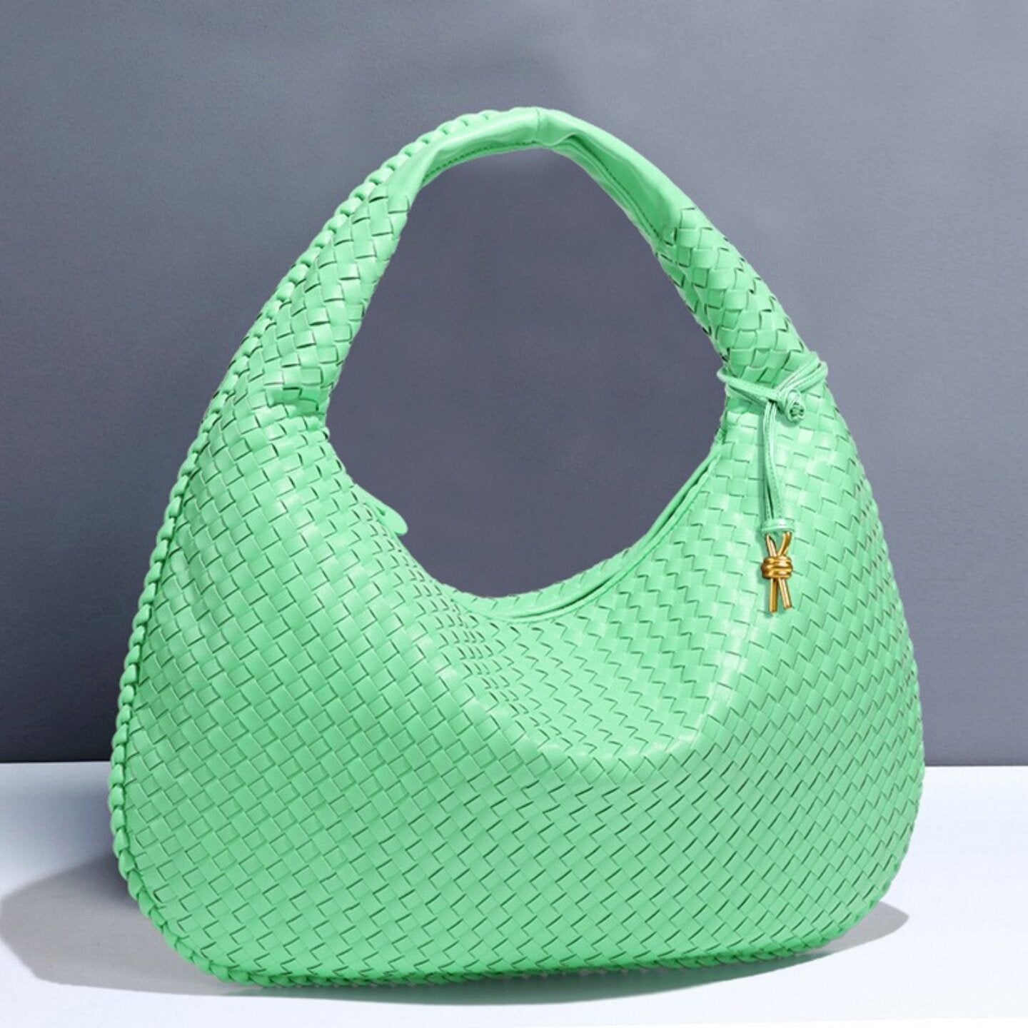 Sienna Woven Crescent Shoulder Bag