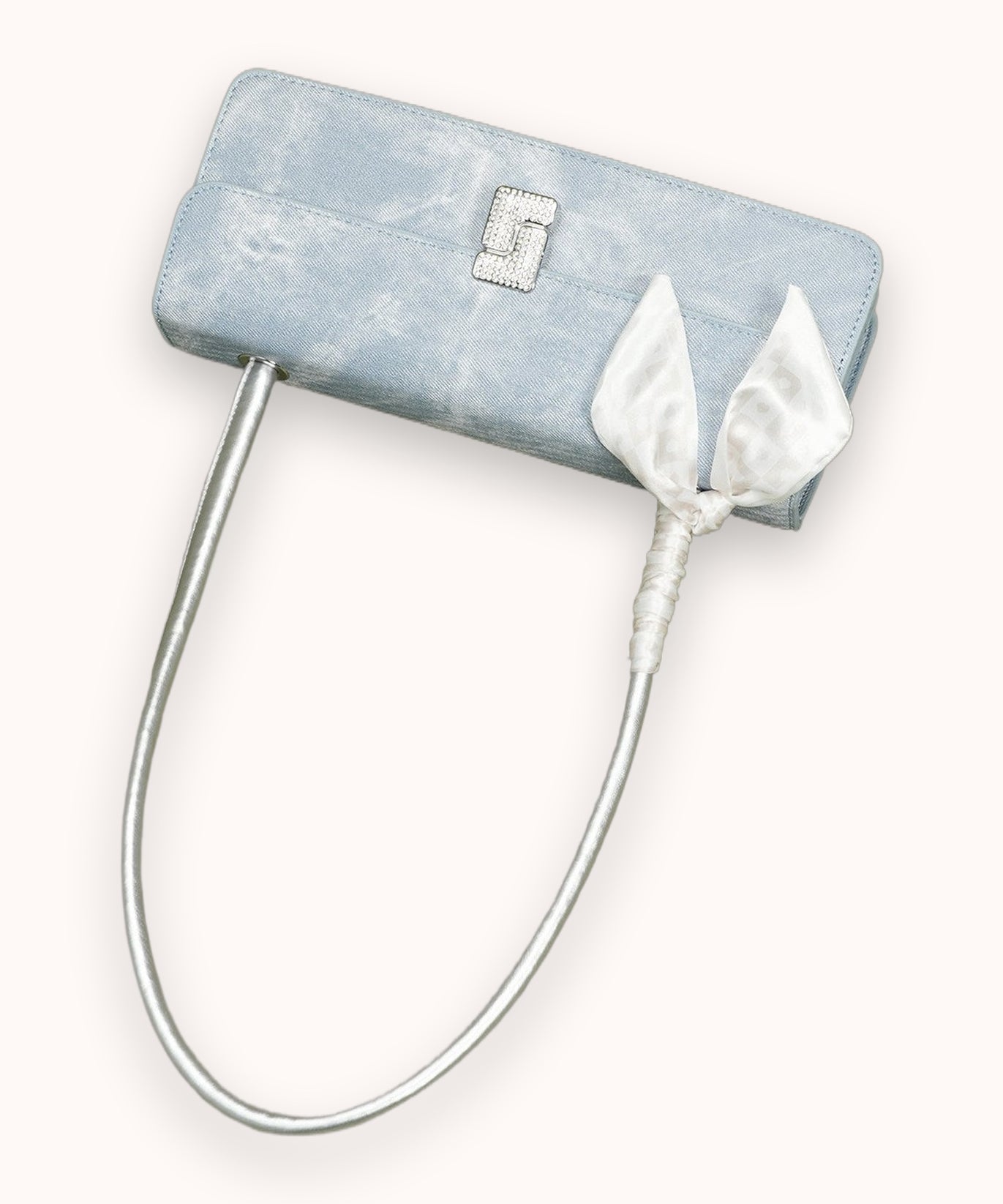 Borsa a spalla in velluto Ribbon