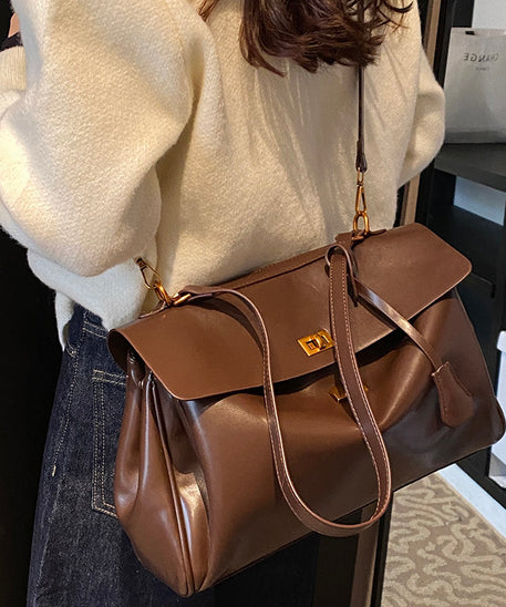 Audrey Vintage Turn-Lock Satchel Bag