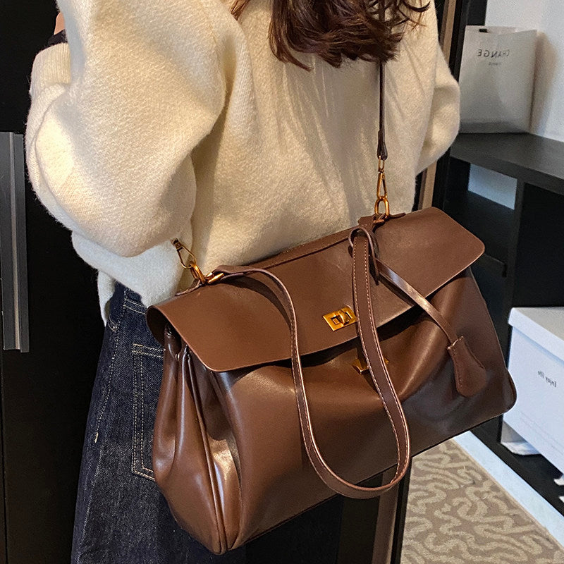 Audrey Vintage Turn-Lock Satchel Bag
