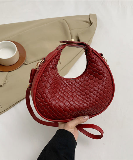 Sac à anse tressé couleur palourde