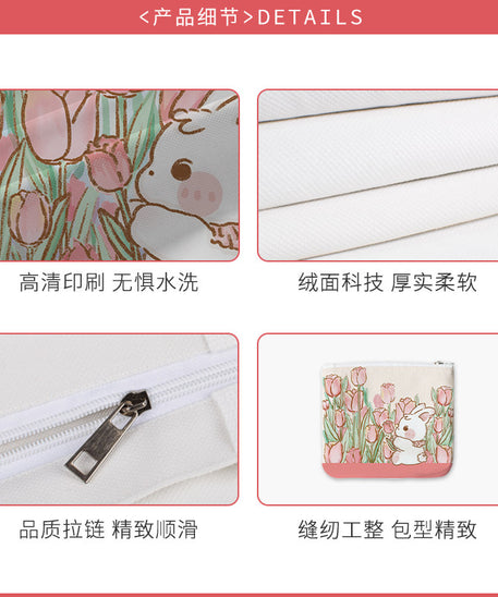 Tulip Field Canvas Coin Purse