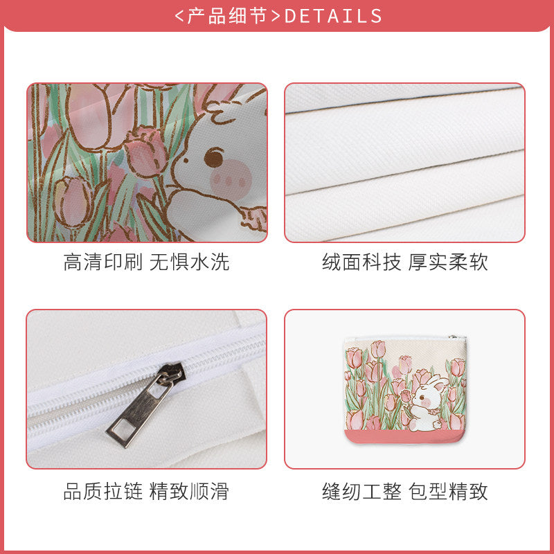 Tulip Field Canvas Coin Purse