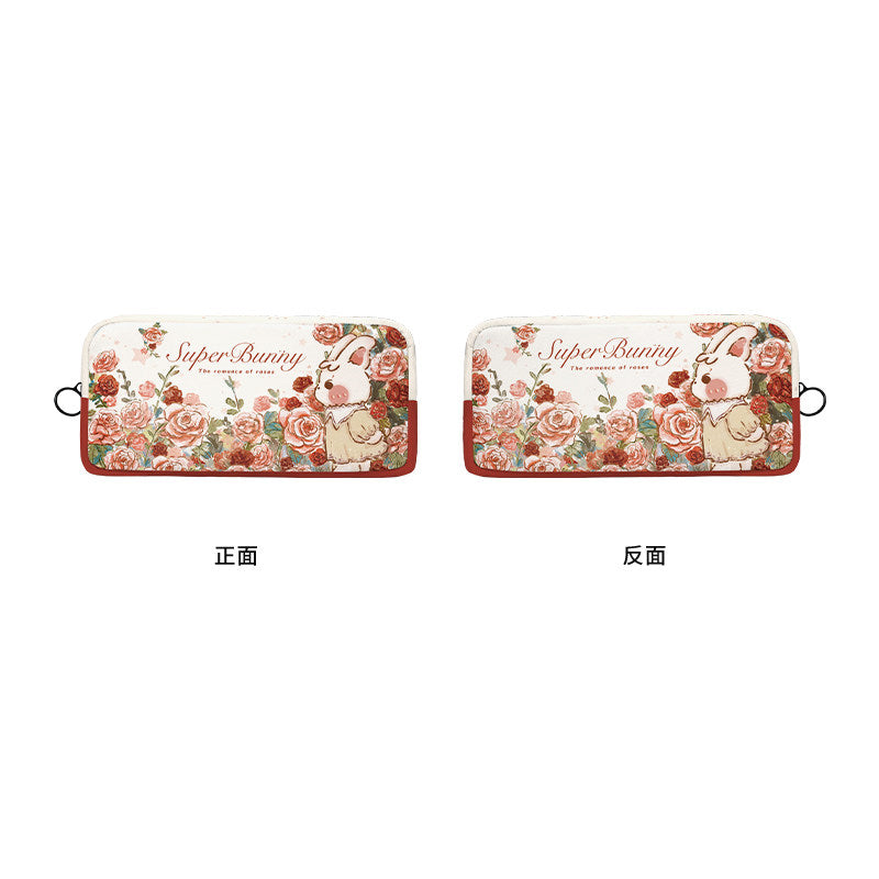 Rose Manor Canvas Flat Pencil Case