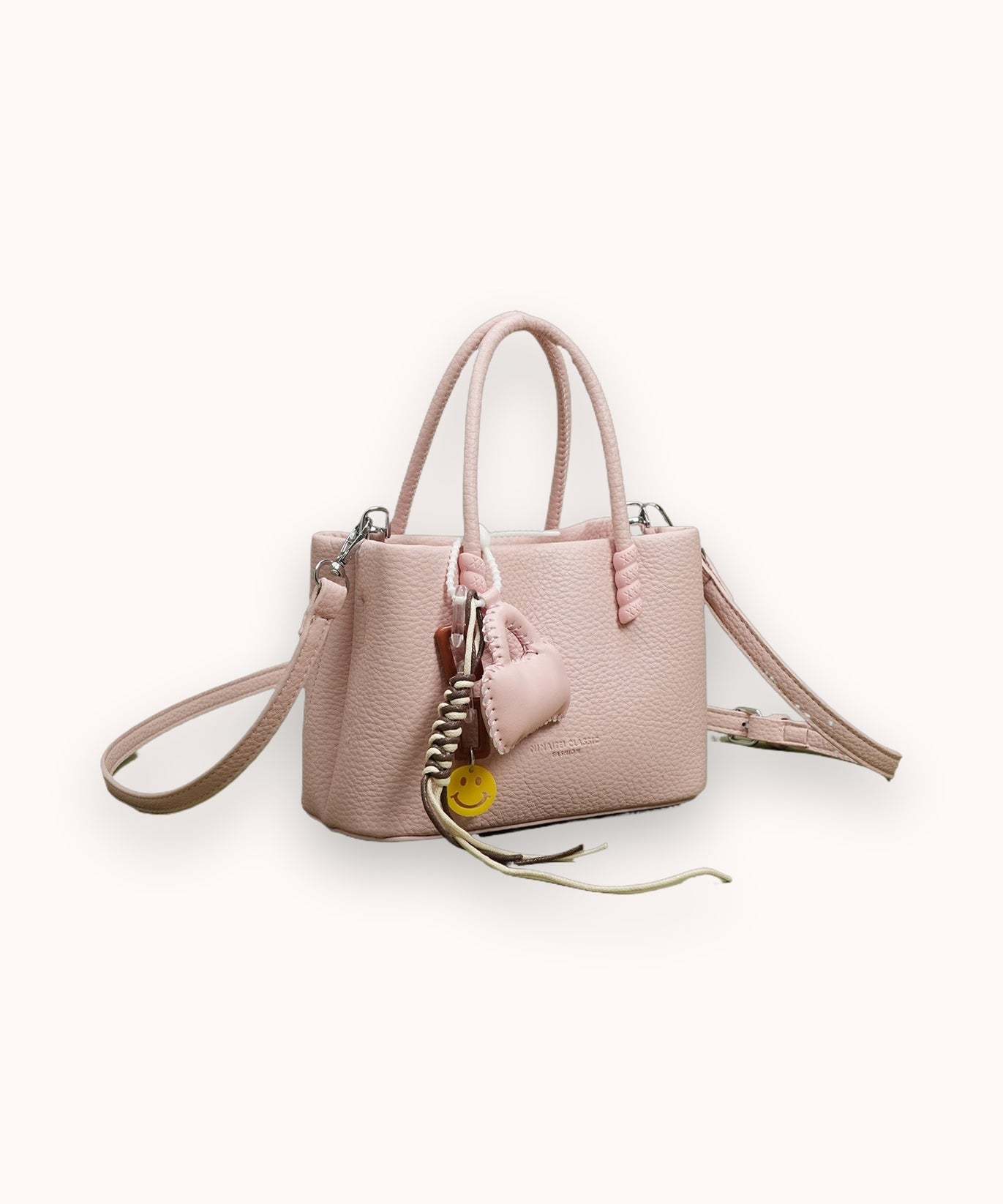 Mini tote in pelle martellata Petal