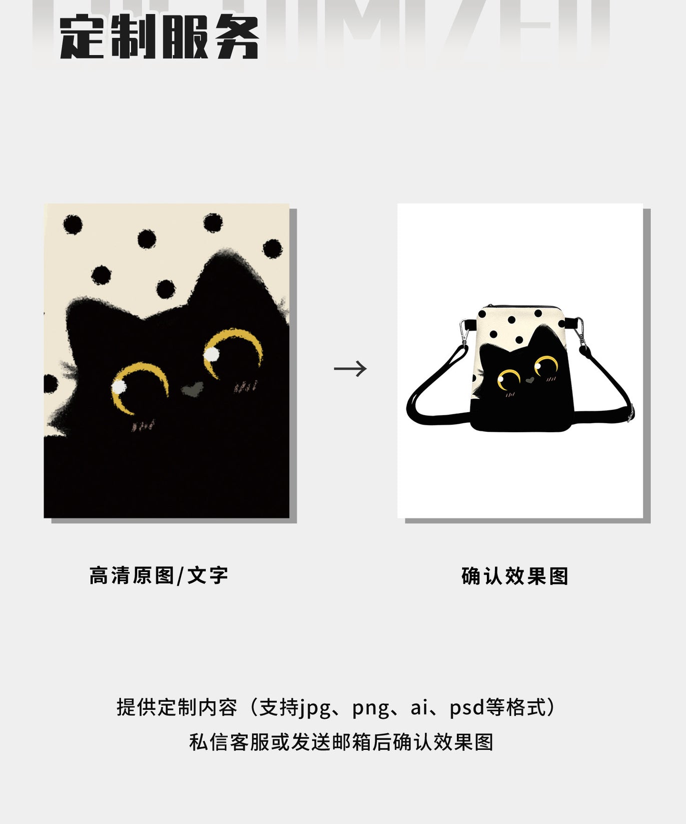 Boba Kitten Canvas Phone Bag