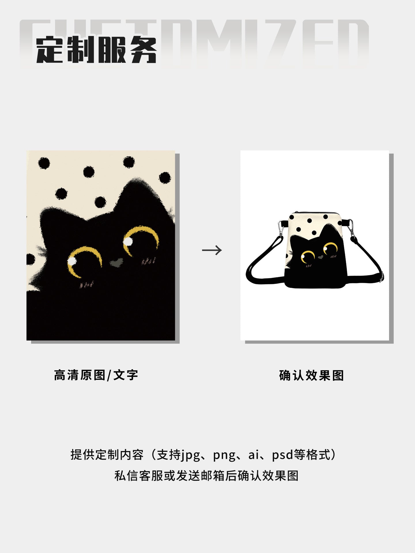Boba Kitten Canvas Phone Bag