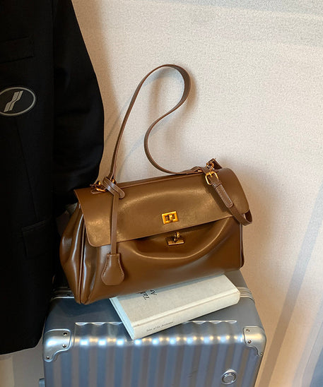 Audrey Vintage Turn-Lock Satchel Bag