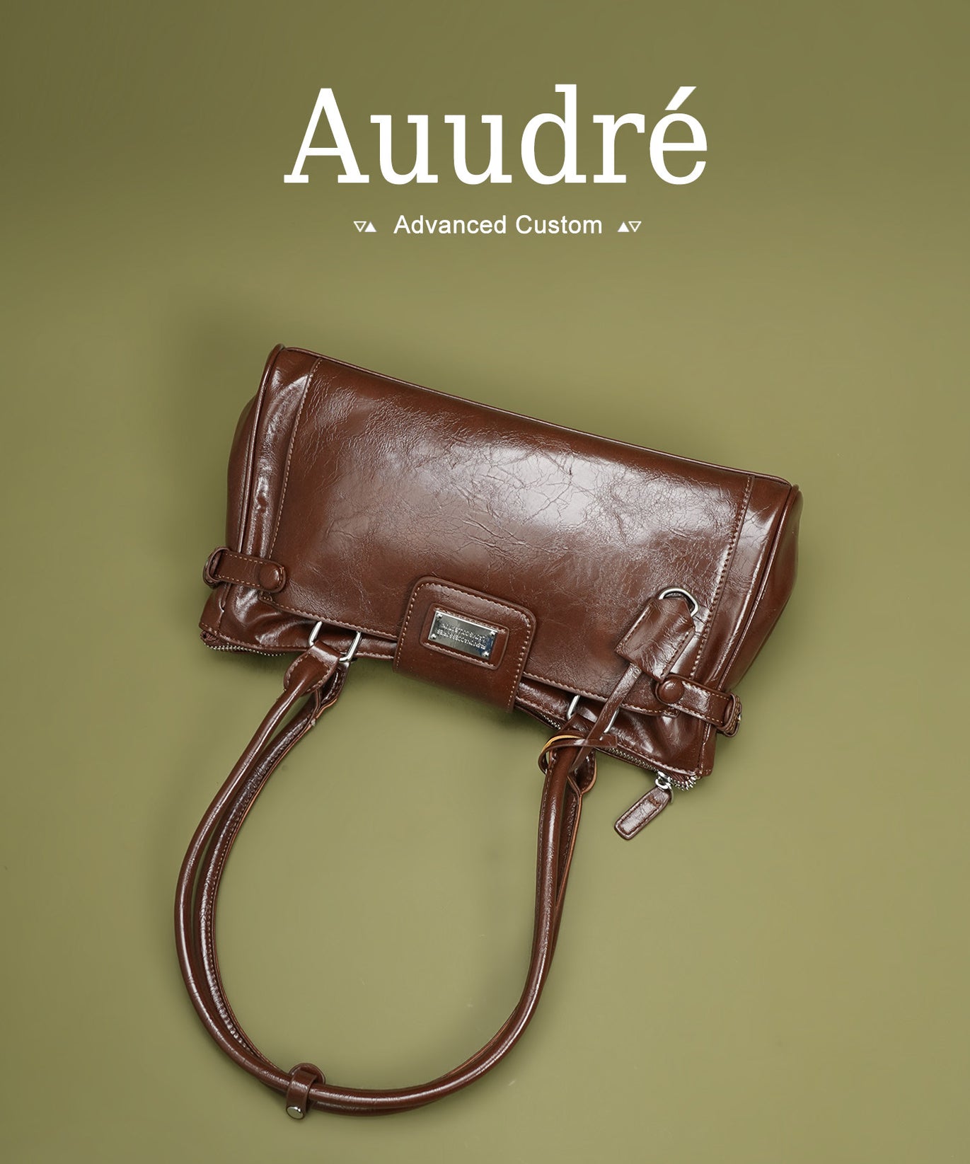 Cognac Patent Shoulder Bag