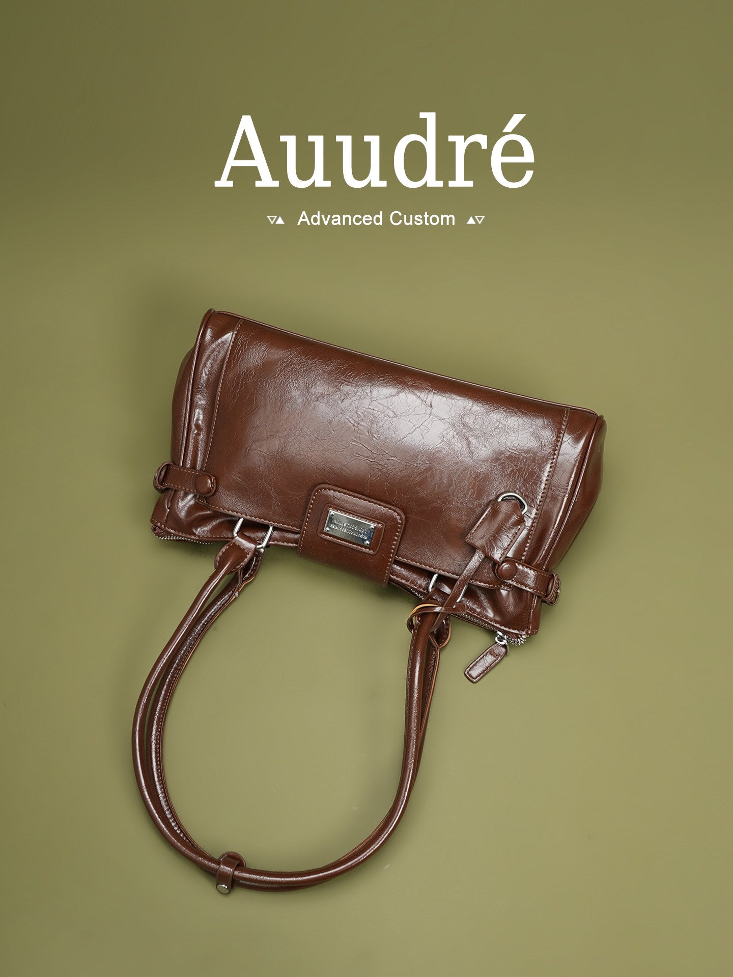 Cognac Patent Shoulder Bag